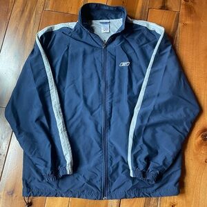Reebok Navy Windbreaker Track Jacket